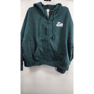 Victoria's Secret Women's Large Aspen Green Ivy Fleece Campus Full Zip Hoodie